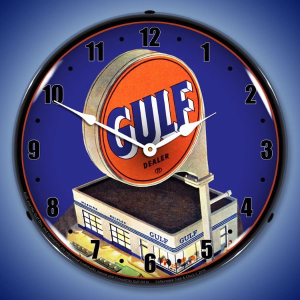 1960 Gulf Station Lighted Clock