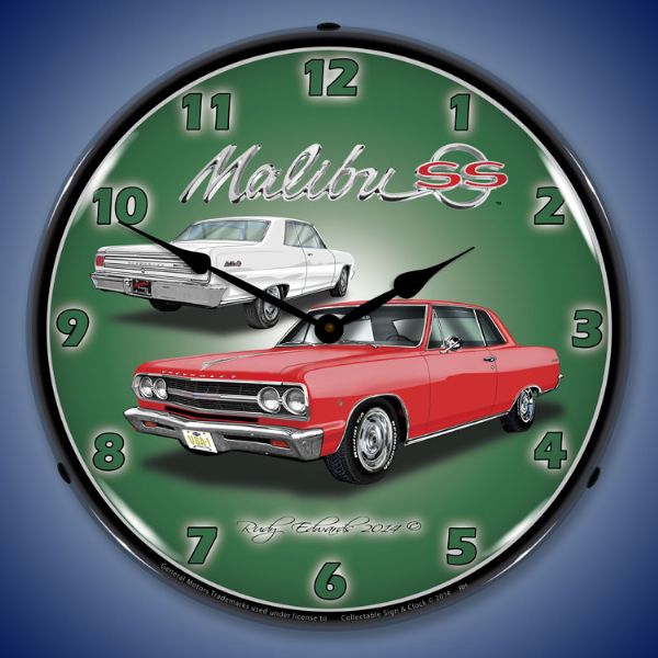 1965 Chevelle Malibu SS Lighted Clock