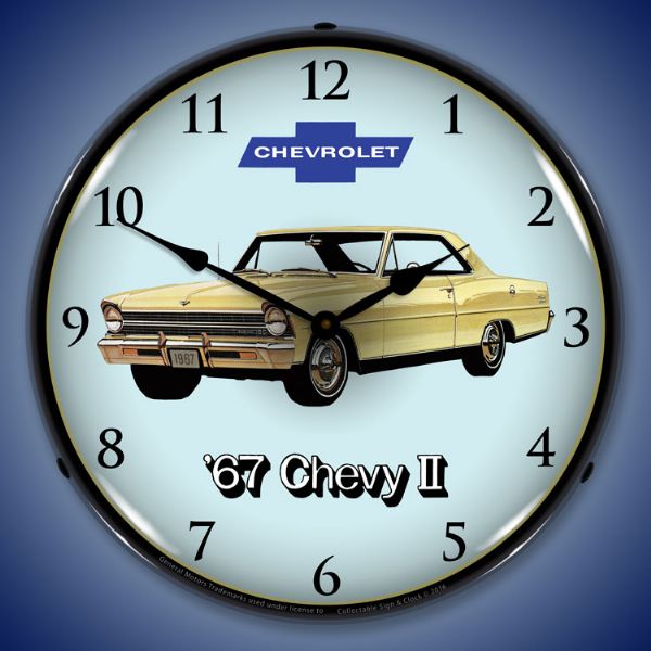 1967 Chevy II Nova Super Sport Lighted Clock