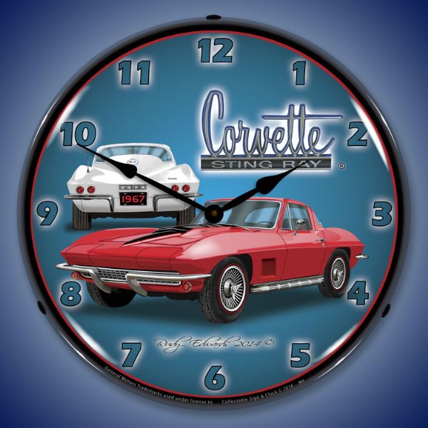 1967 Corvette Stingray Lighted Clock
