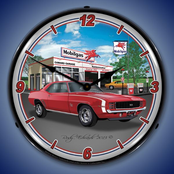 1969 RS SS Camaro Mobil Lighted Clock