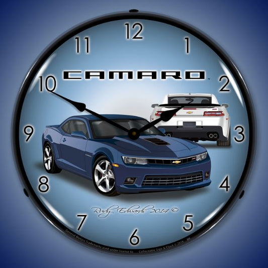 2014 SS Camaro Blue Ray Lighted Clock