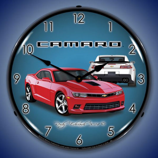 2014 SS Camaro Red Hot Lighted Clock