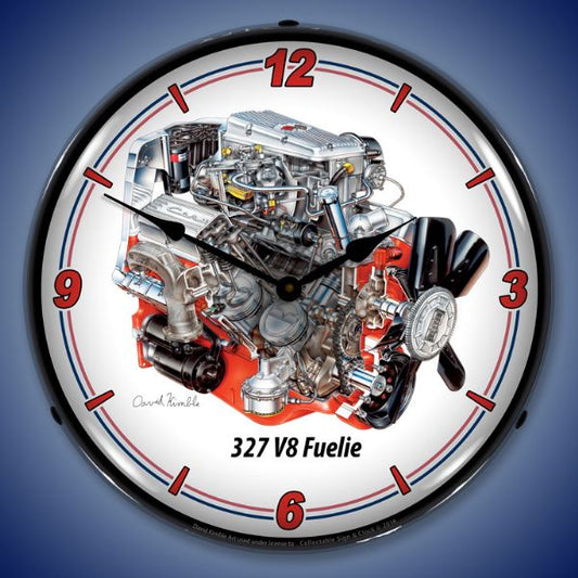 327 v8 Fuelie Lighted Clock