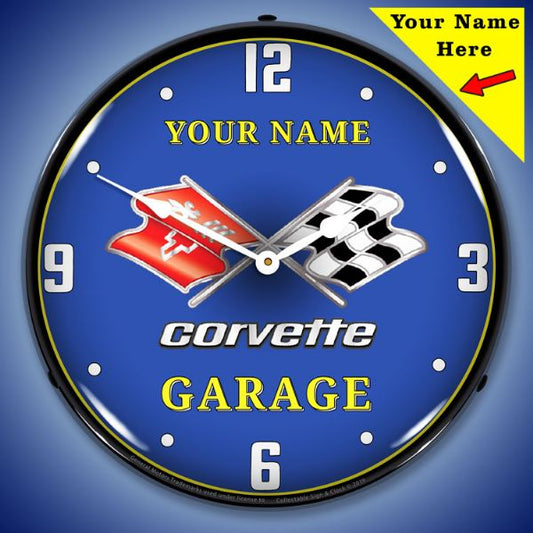 Add Your Name - C3 Corvette Garage Lighted Clock