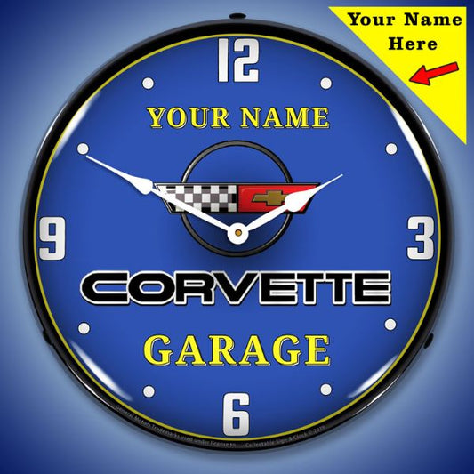 Add Your Name - C4 Corvette Garage Lighted Clock