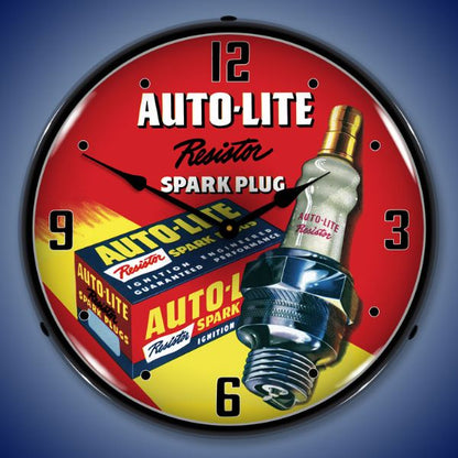 Autolite Resistor Spark Plugs Lighted Clock