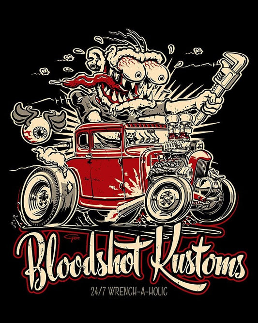 BloodShot Kustoms Monkey Wrench-a-Holic Shirt