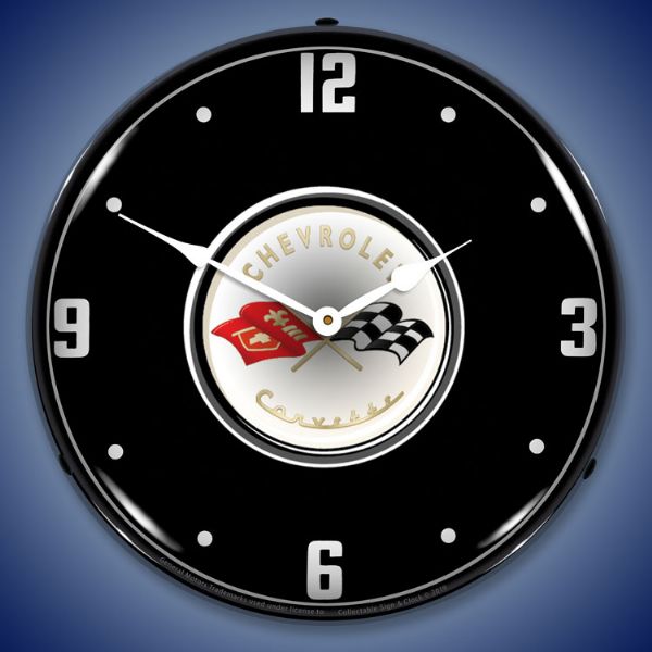 C1 Corvette Black Tie Lighted Clock