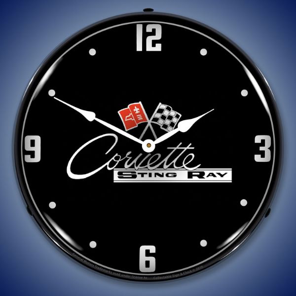 C2 Corvette Black Tie Lighted Clock