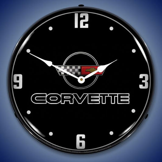 C4 Corvette Black Tie Lighted Clock