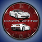 C7 Corvette Artic White Lighted Clock