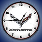 C7 Corvette Logo Lighted Clock
