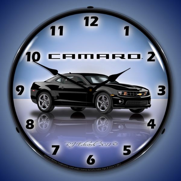 Camaro G5 Black Lighted Clock