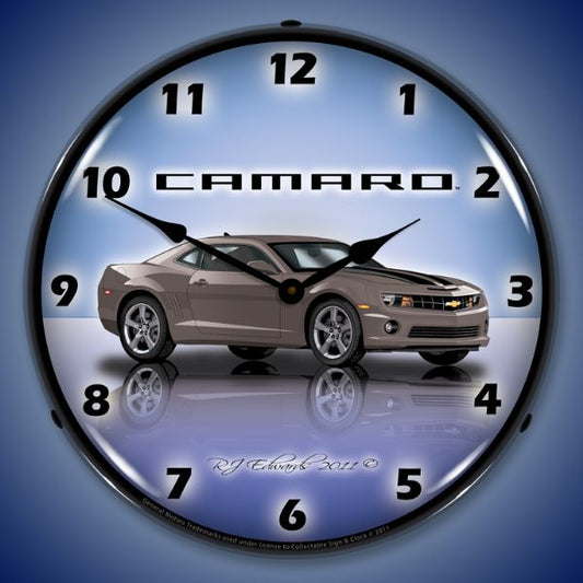 Camaro G5 Cyber Grey Lighted Clock