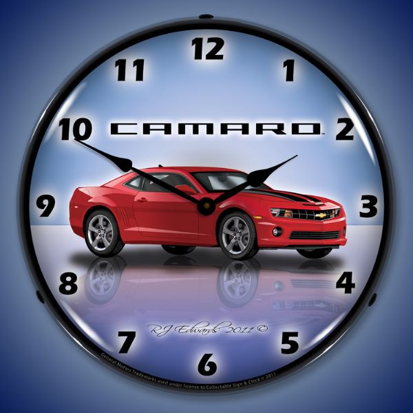 Camaro G5 Red Jewel Lighted Clock