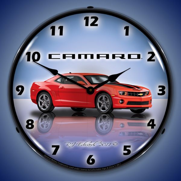 Camaro G5 Victory Red Lighted Clock