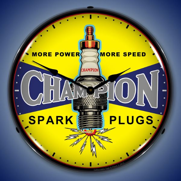 Champion Spark Plugs Vintage Lighted Clock