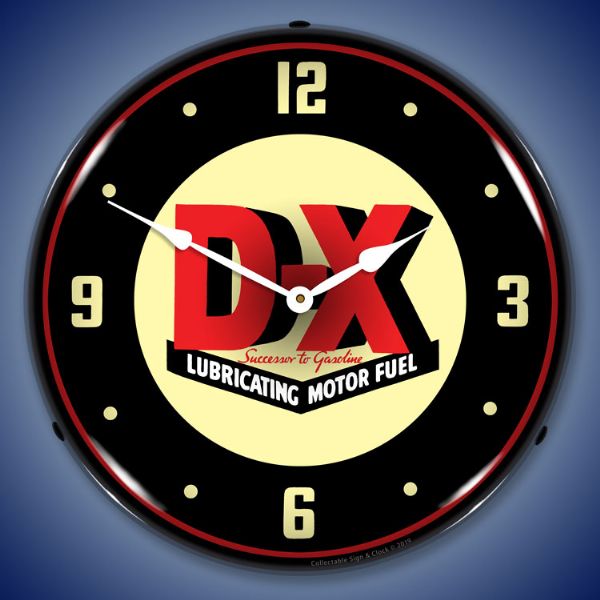 DX Gas Lighted Clock