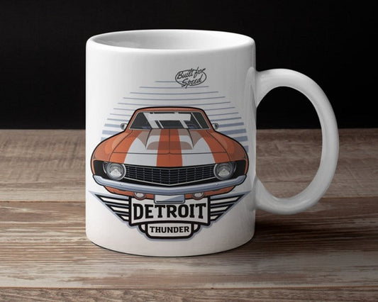 Detroit Thunder Orange Muscle Mug