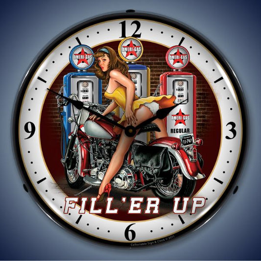 Fill er Up Lighted Clock