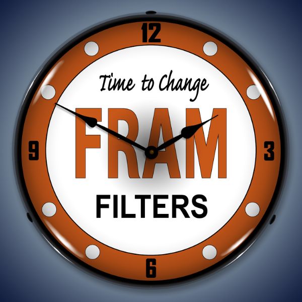 Fram Filters Lighted Clock