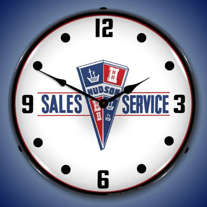 Hudson Sales and Service Lighted Clock