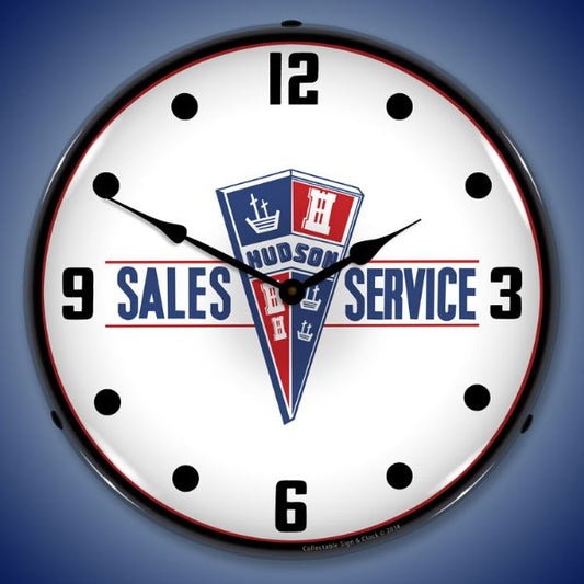 Hudson Sales and Service Lighted Clock