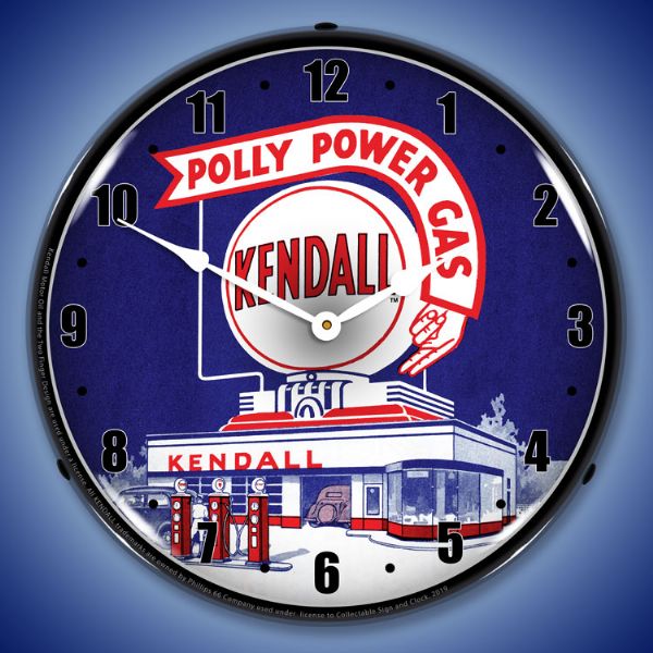 Kendall Gas Station Lighted Clock
