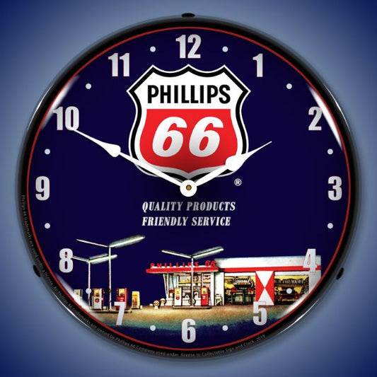 Phillips 66 Lighted Clock