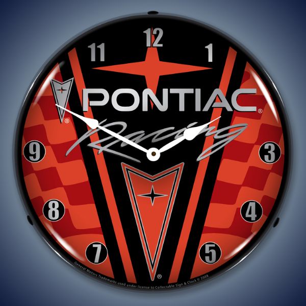 Pontiac Racing Lighted Clock