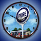 Pure Gas Station Lighted Clock