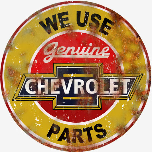 Reproduction Chevrolet Parts Sign 14 Round