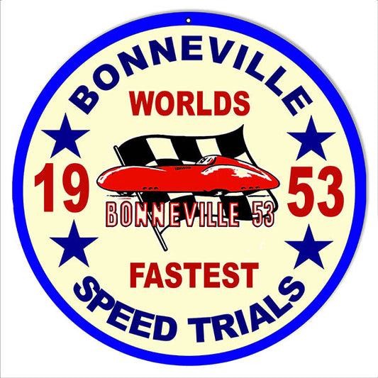 1953 Bonneville Speed Trials Motor Speedway Sign 14 Round