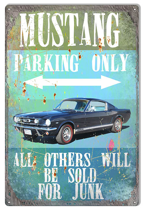 Mustang Parking Metal Sign 12x18
