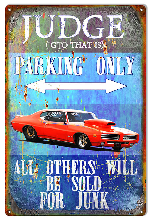 GTO Parking Only Metal Garage Shop Sign 12x18
