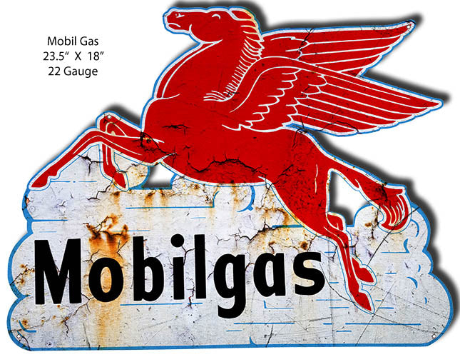Vintage Mobilgas Pegasus Reproduction Sign 18x23.5
