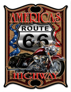 Interstate Route 66 Americas Highway Motorcycle Sign 14x18