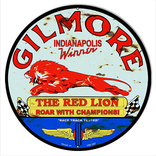 Red Lion Gilmore Metal Sign