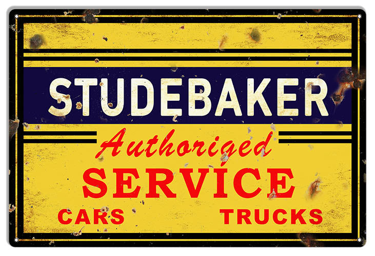 Studebaker Authorized Service Cars & Trucks Vintage Metal Sign 12x18