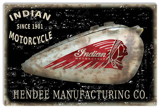 Indian Motorcycle Since 1901 Hendee Manufacturing Metal Sign 12x18