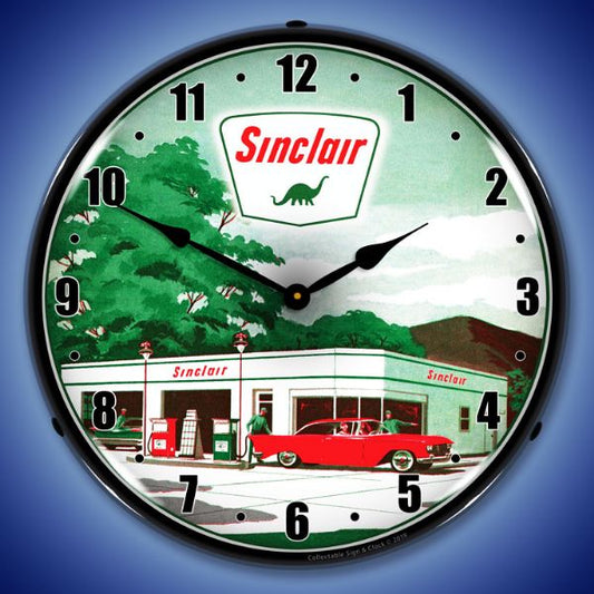 Sinclair Gas Station Lighted Clock