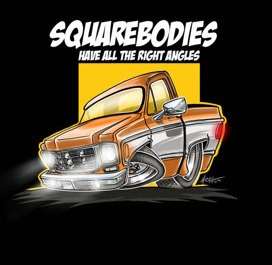 Squarebodies, All The Right Angles Orange Shirt