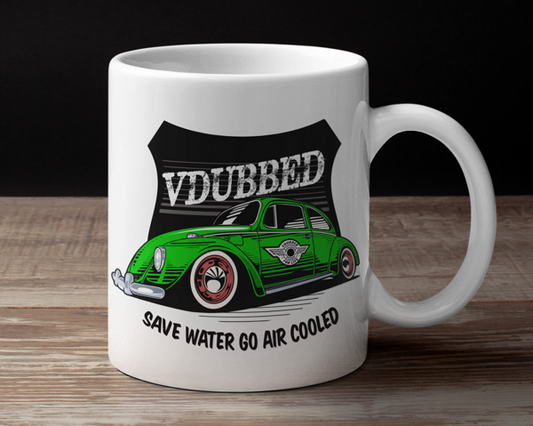 VDUBBED Save Water Go Air Cooled Green Mug