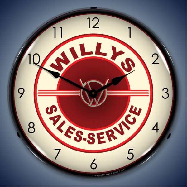 Willys Sales and Service Lighted Clock