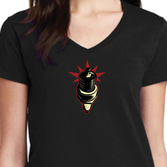 Ladies Spark Plug T-Shirt - Black/Grey