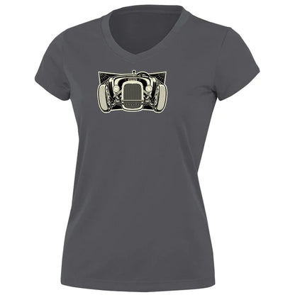 Ladies Rat Rod T-Shirt - Pink/Grey