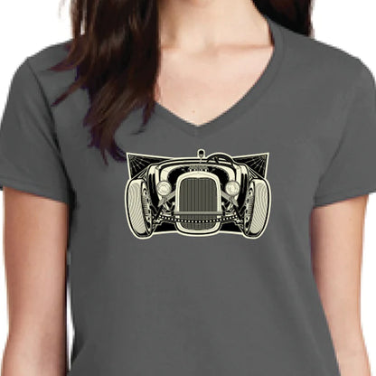 Ladies Rat Rod T-Shirt - Pink/Grey
