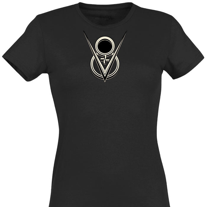 Ladies V8 T-Shirt - Black/Coral