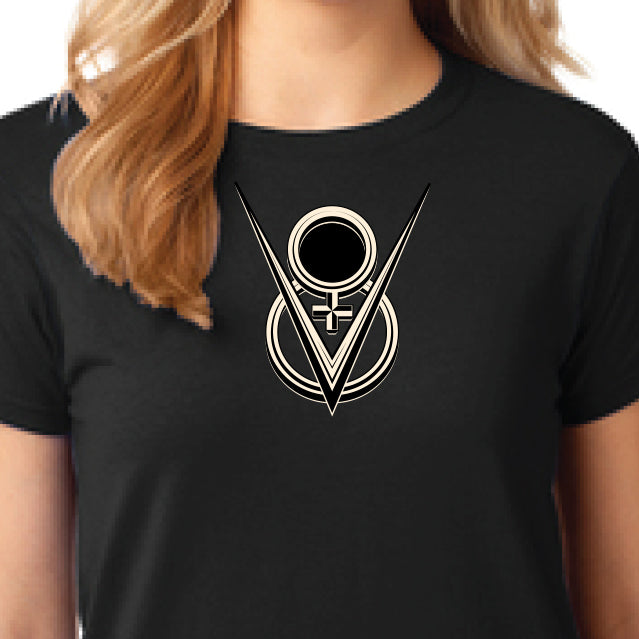 Ladies V8 T-Shirt - Black/Coral